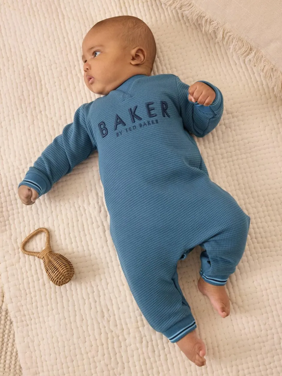 Baker by Ted Baker Textured Long Sleeve Romper Blue Hot