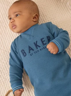 Baker by Ted Baker Textured Long Sleeve Romper Blue Hot