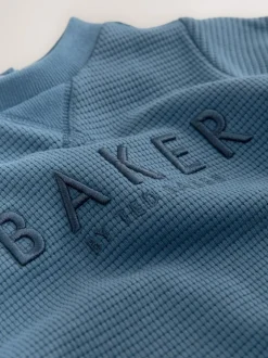 Baker by Ted Baker Textured Long Sleeve Romper Blue Hot