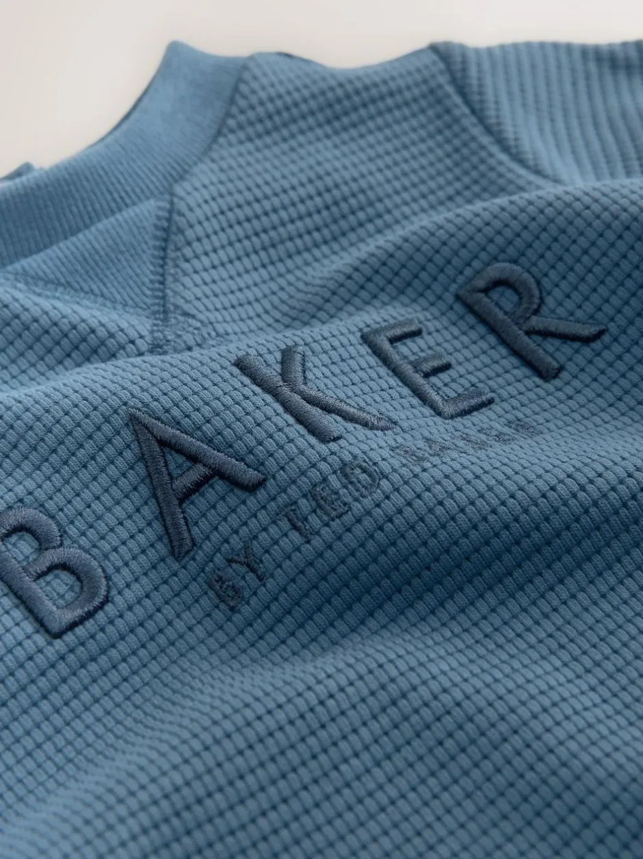 Baker by Ted Baker Textured Long Sleeve Romper Blue Hot