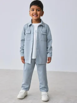 Baker by Ted Baker Textured Shacket, T-Shirt and Trousers Set