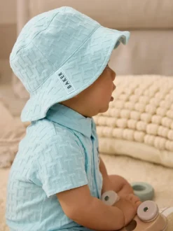 Baker by Ted Baker Textured Romper and Hat Set Blue Online