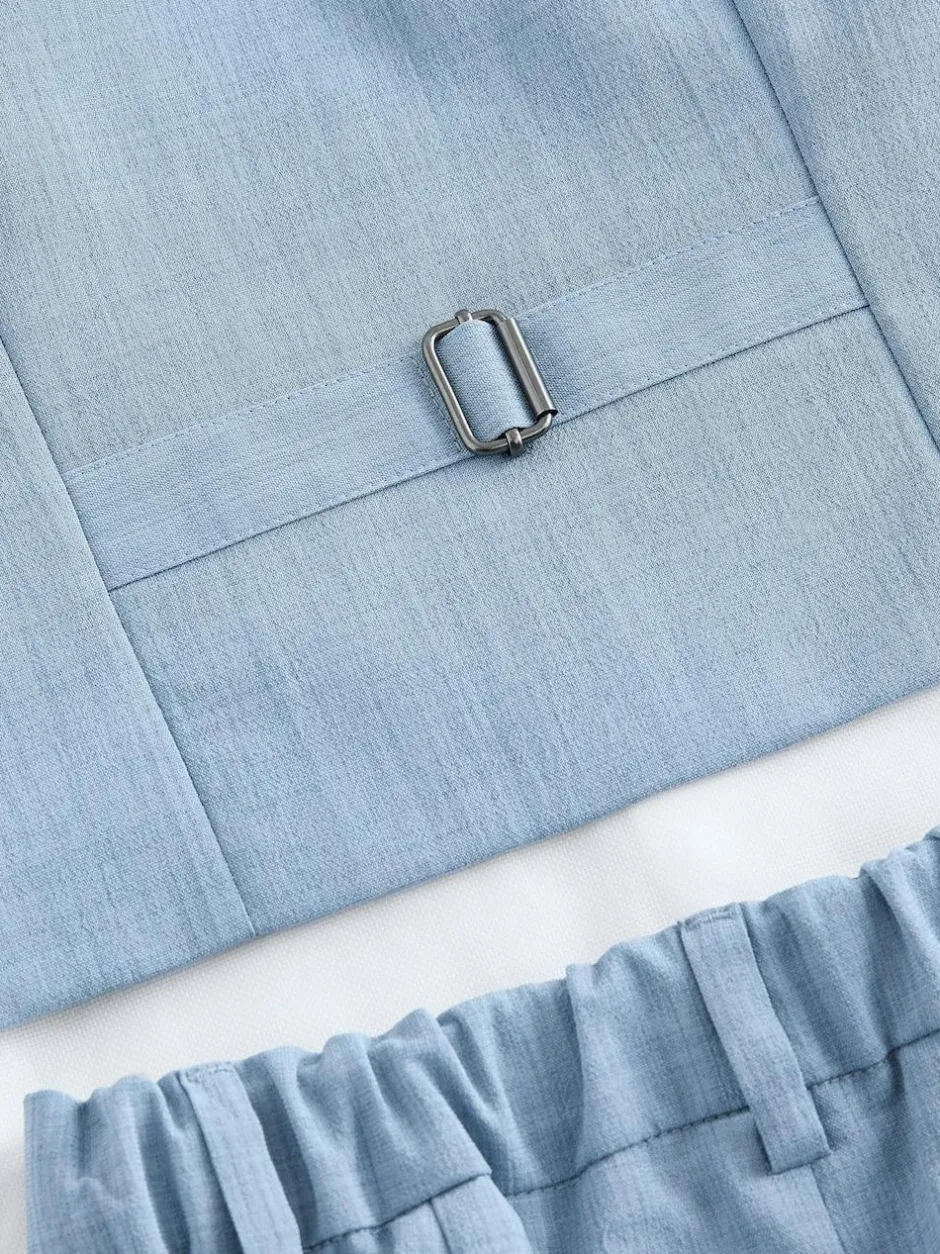 Baker by Ted Baker Waistcoat Shirt And Trousers Set Blue Sale