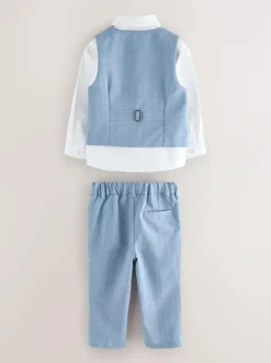 Baker by Ted Baker Waistcoat Shirt And Trousers Set Blue Sale