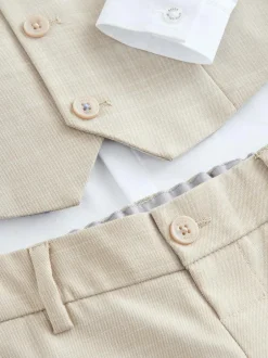 Baker by Ted Baker Waistcoat Shirt And Trousers Set Stone Discount