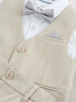 Baker by Ted Baker Waistcoat Shirt And Trousers Set Stone Discount