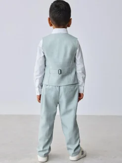 Baker by Ted Baker Waistcoat Shirt And Trousers Set Grey Hot
