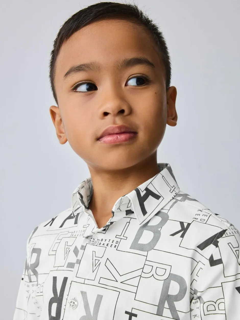 Baker by Ted Baker White Printed Shirt Outlet
