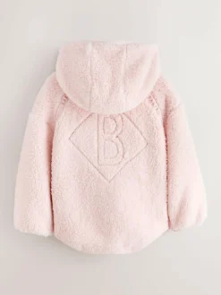 Baker by Ted Baker Zip-Through Hooded Borg Fleece Jacket Pink Outlet