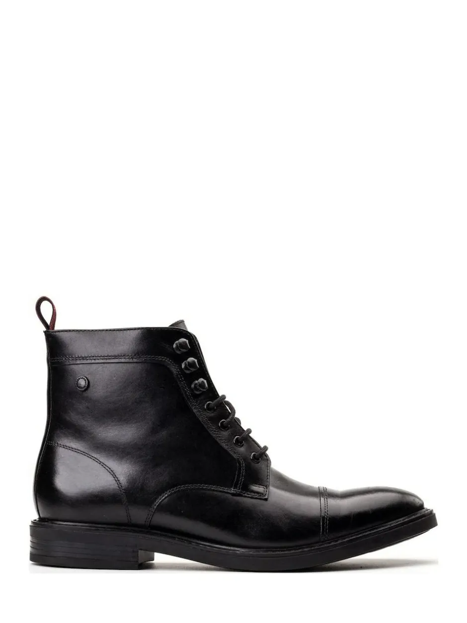 Base London Plymouth Toe Cap Boot Black New