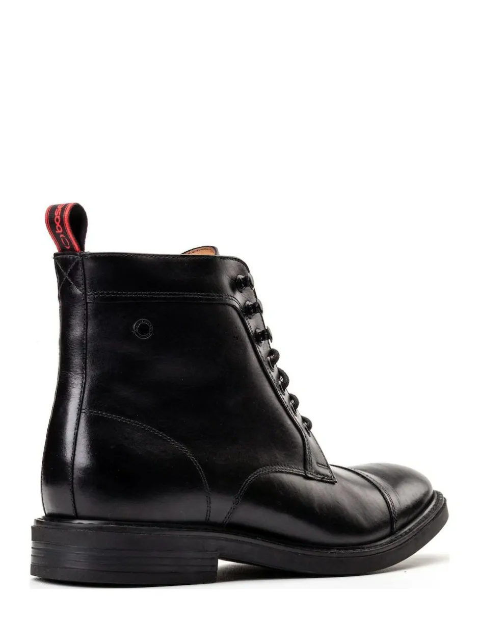 Base London Plymouth Toe Cap Boot Black New