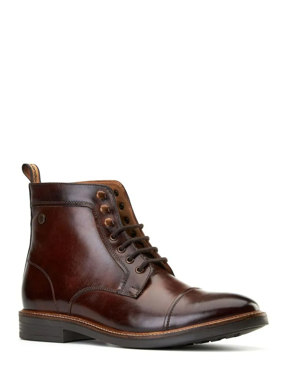 Base London Plymouth Toe Cap Boot Brown Best