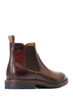Base London Burnt Brown Bloom Pull On Chelsea Boots Hot