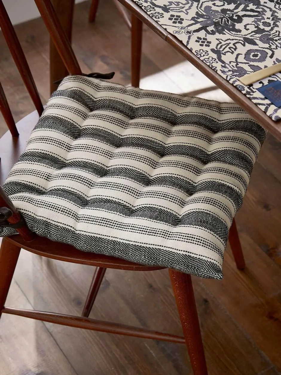 Bedeck of Belfast Saja Stripe Seat Pad Charcoal Sale