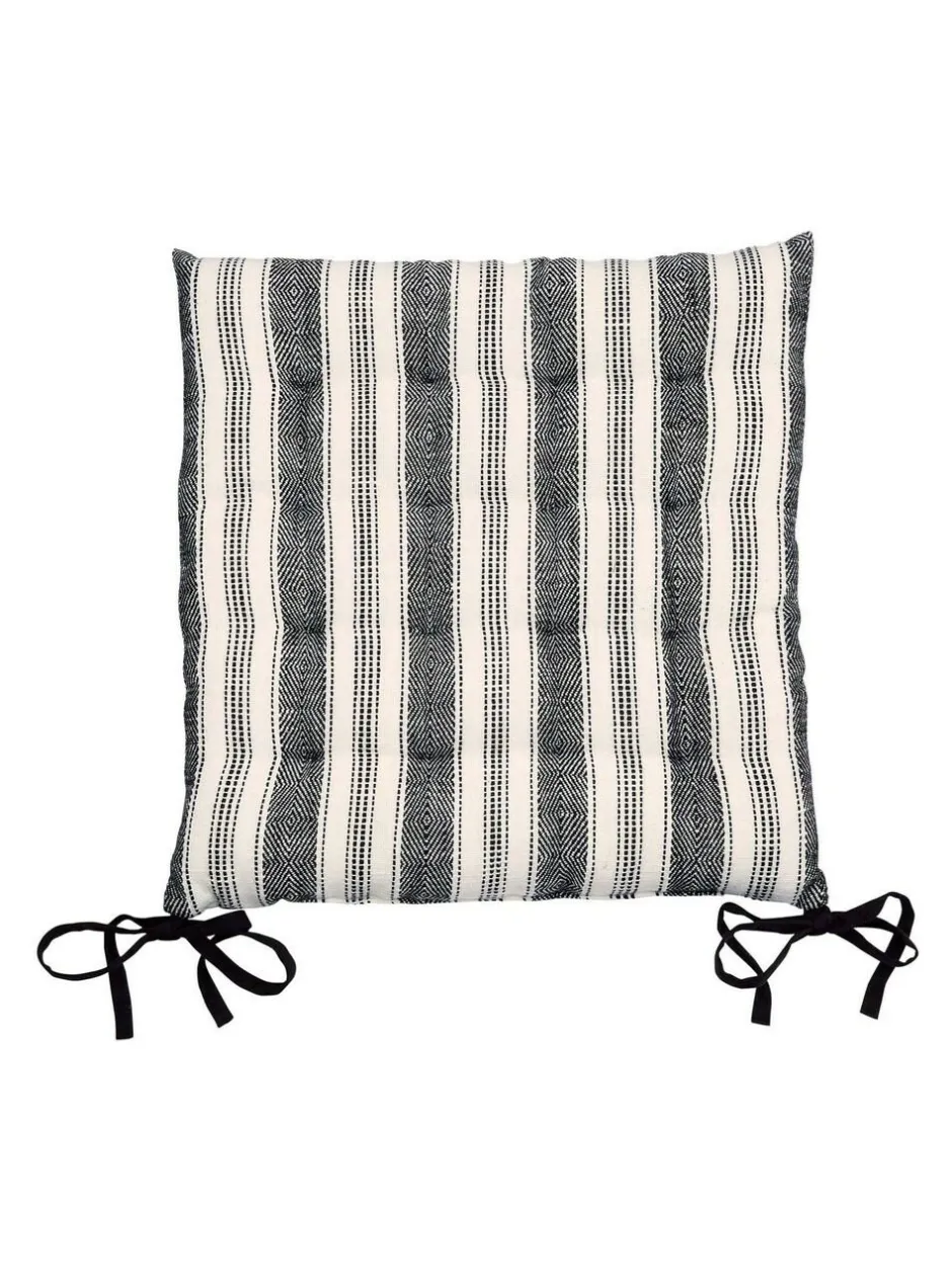 Bedeck of Belfast Saja Stripe Seat Pad Charcoal Sale