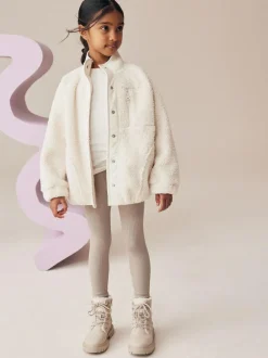 Next Beige Seamless Ribbed High Waist Leggings (3-16yrs) Hot