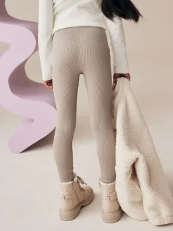 Next Beige Seamless Ribbed High Waist Leggings (3-16yrs) Hot