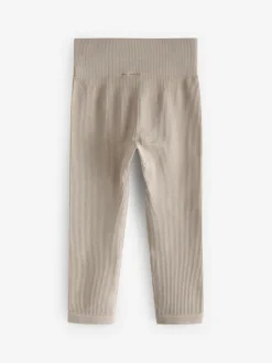 Next Beige Seamless Ribbed High Waist Leggings (3-16yrs) Hot