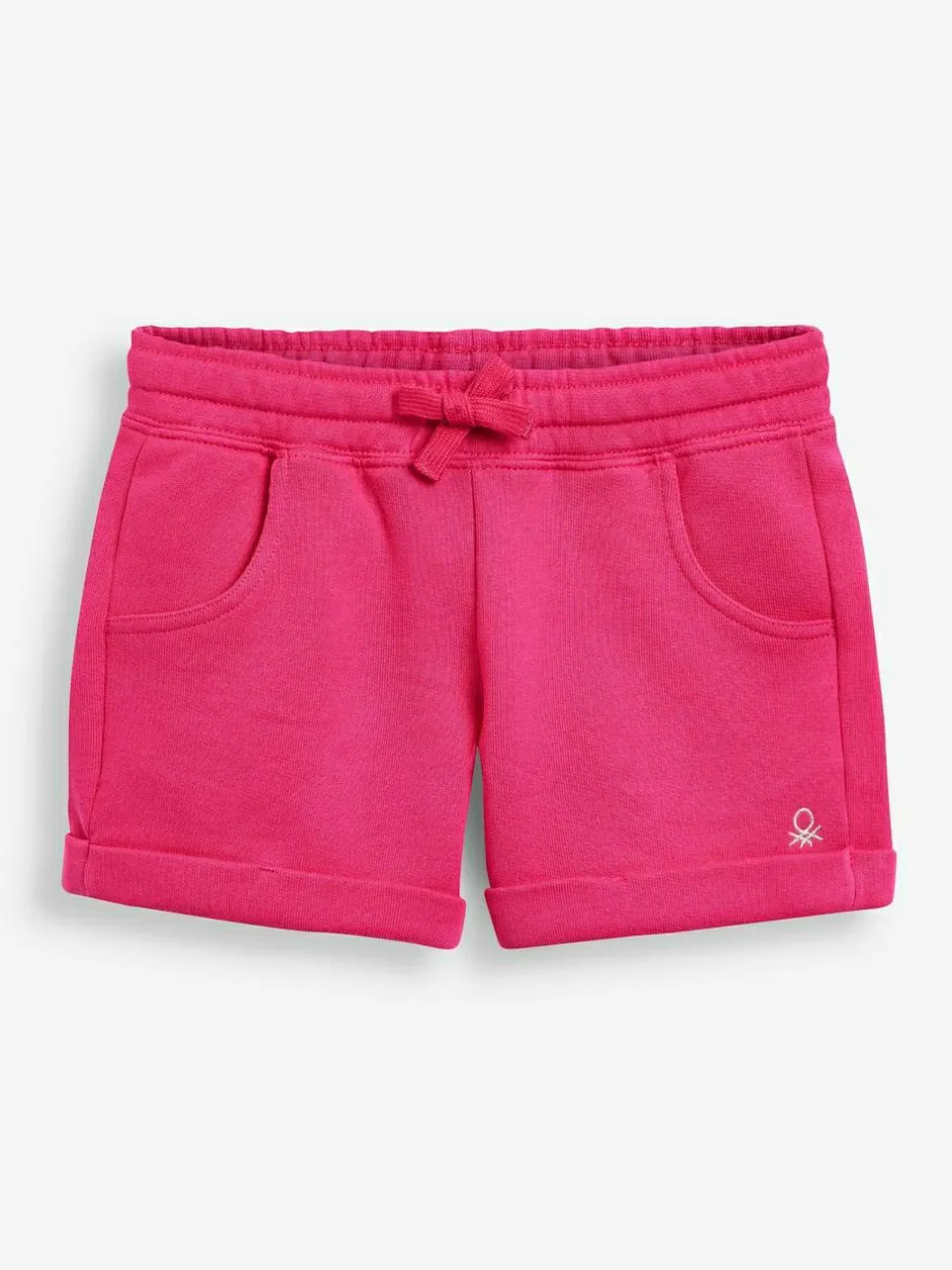 Benetton Girls 100% Cotton Jersey Shorts Dark Pink Online