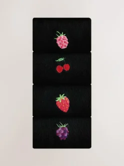Next Berries Embroidered Motif Ankle Socks 4 Pack