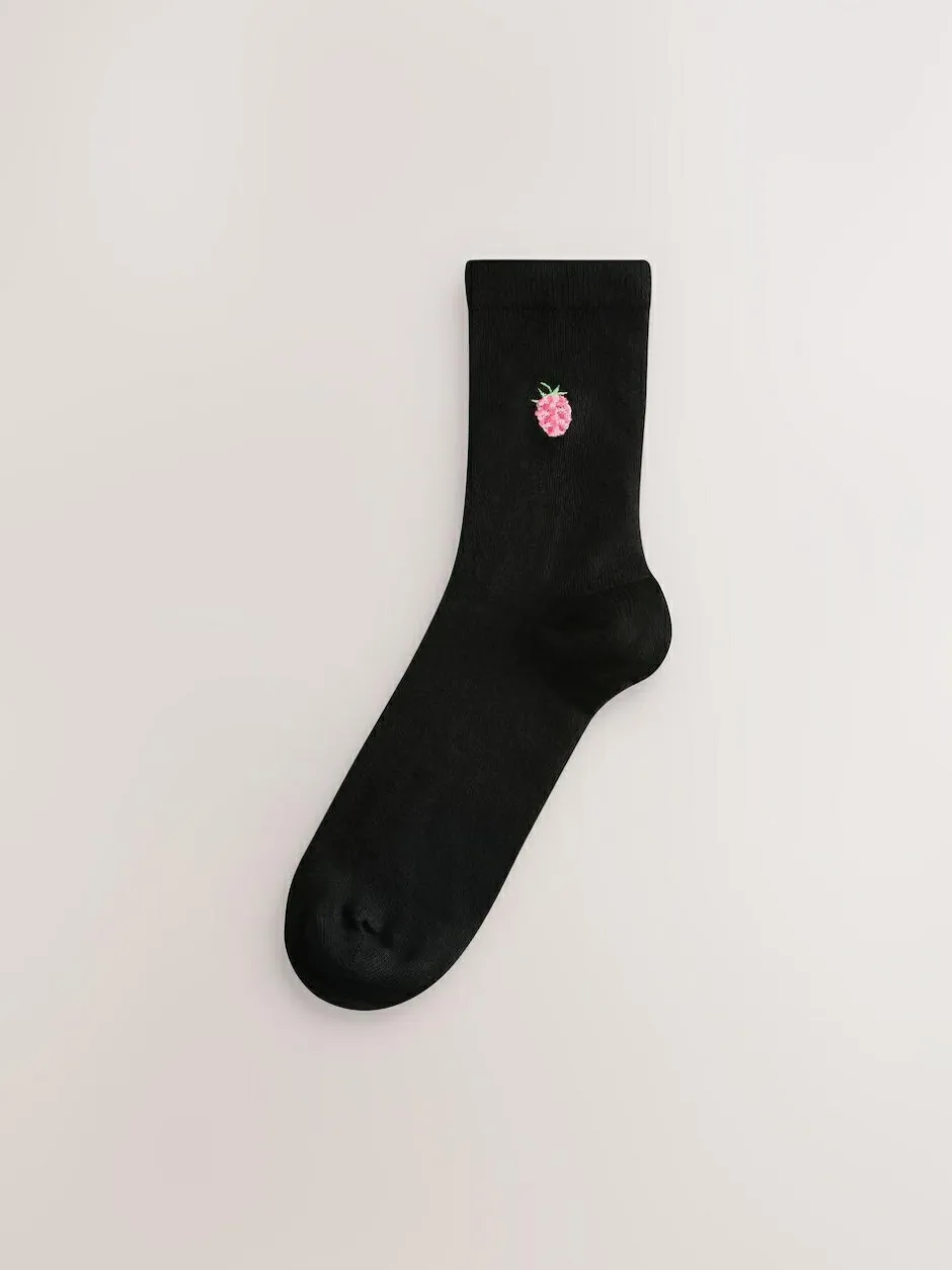 Next Berries Embroidered Motif Ankle Socks 4 Pack