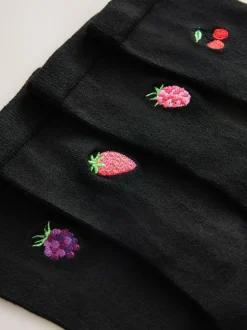 Next Berries Embroidered Motif Ankle Socks 4 Pack