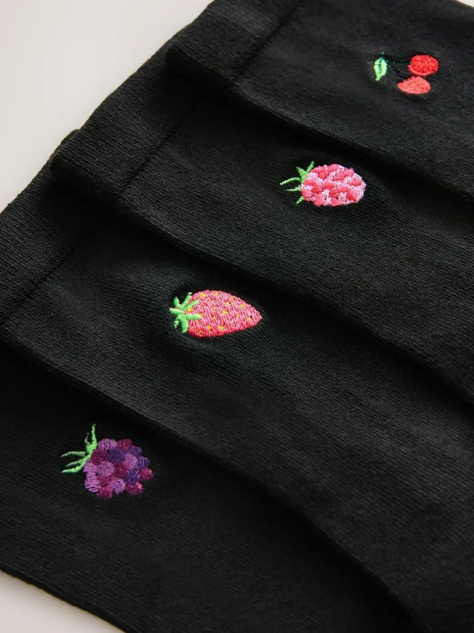 Next Berries Embroidered Motif Ankle Socks 4 Pack