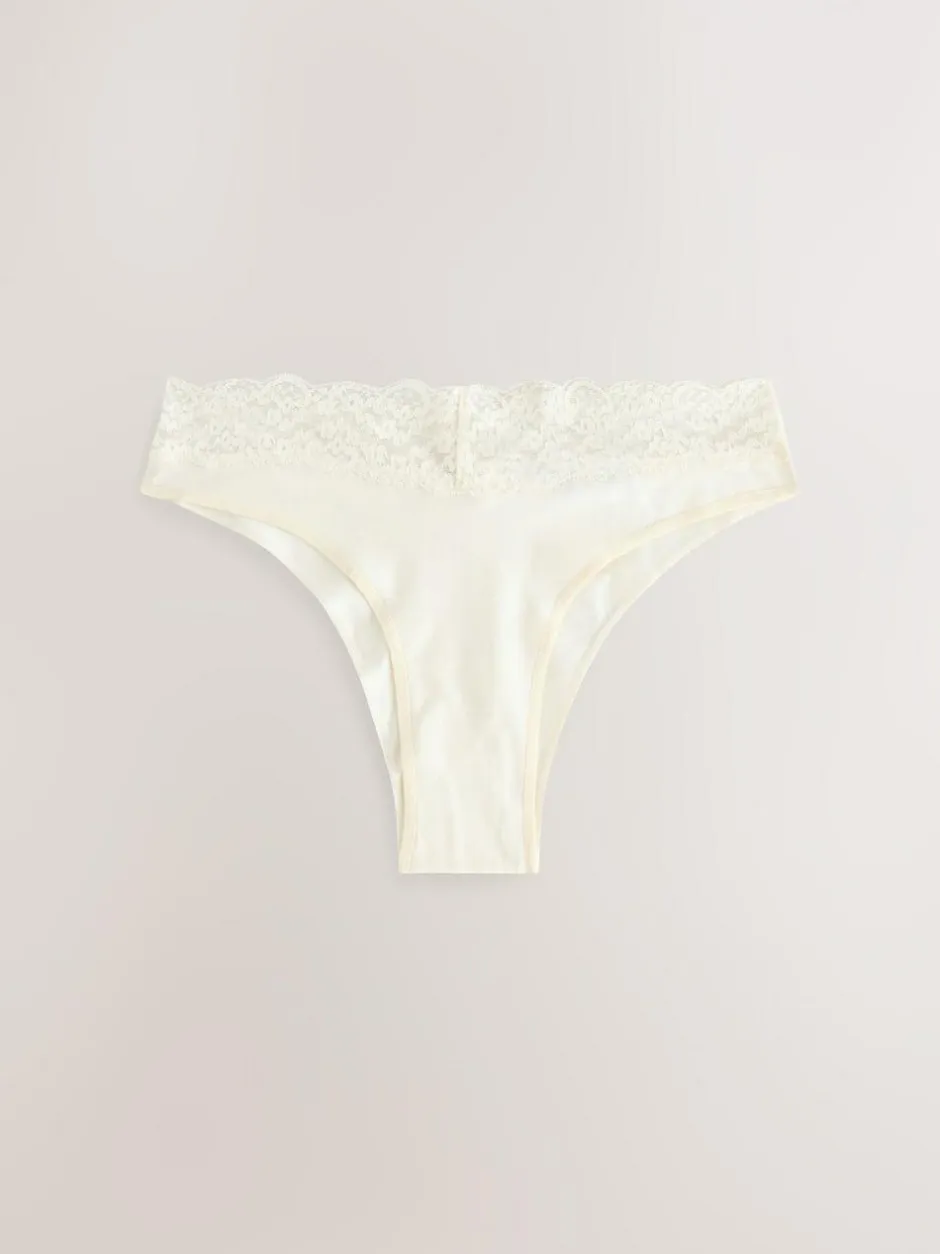 Next Extra High Leg Cotton Lace Knickers 4 Pack Berry Bow Print Online