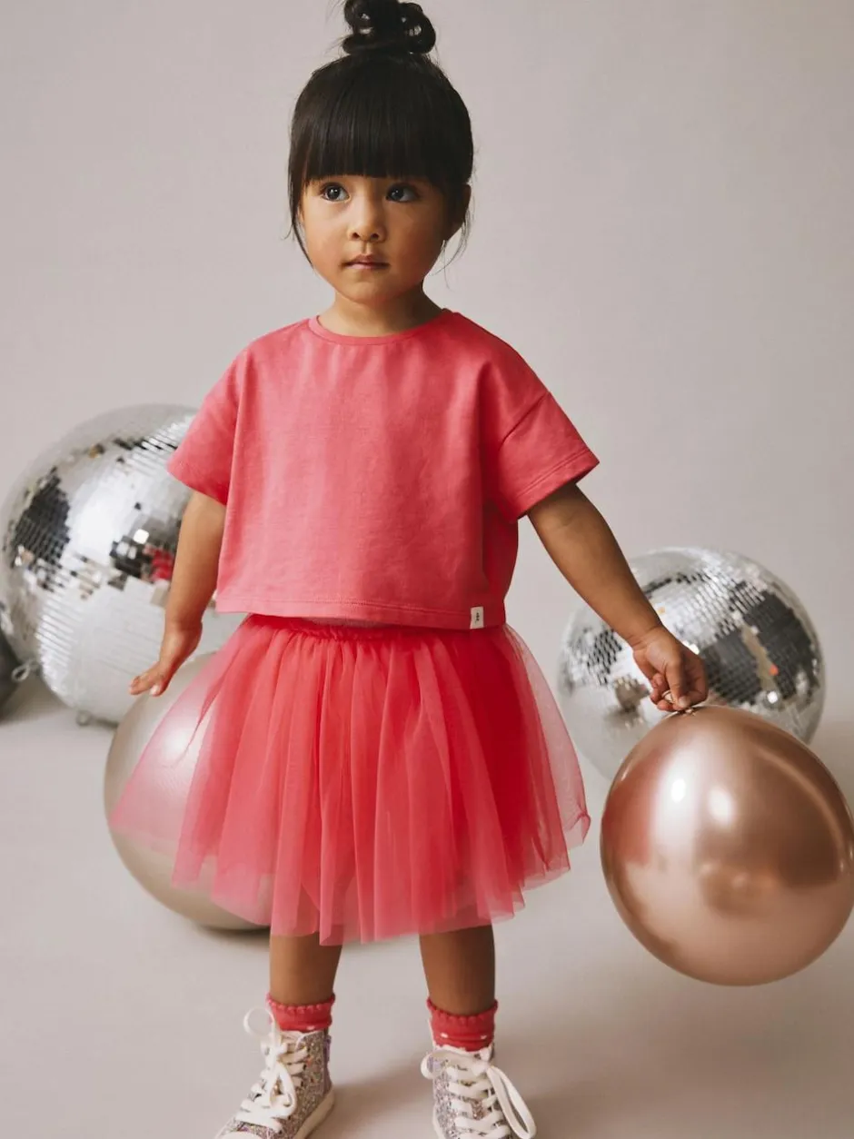 Next Top and Tutu Skirt Set (3mths-7yrs) Berry Pink New