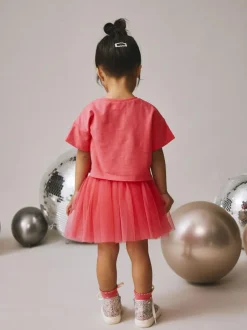 Next Top and Tutu Skirt Set (3mths-7yrs) Berry Pink New