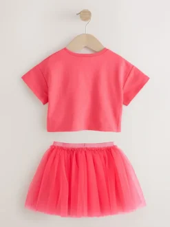 Next Top and Tutu Skirt Set (3mths-7yrs) Berry Pink New