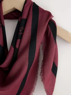 Next Berry Red N Swirl Square Lightweight Scarf Hot