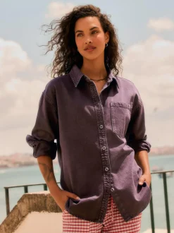 Next Berry Red Oversize Denim Shirt Hot