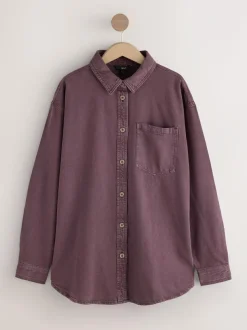 Next Berry Red Oversize Denim Shirt Hot