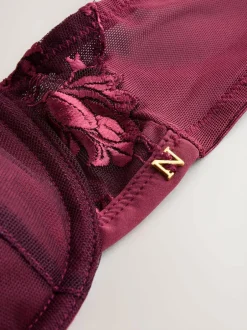 Next Berry Red Pad Balcony Premium Embroidery Bra Online
