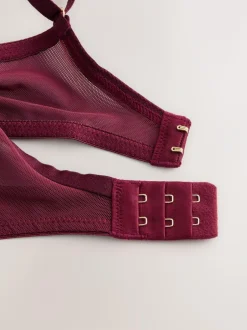 Next Berry Red Pad Balcony Premium Embroidery Bra Online