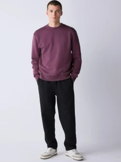 Next Berry Red Regular Fit Heavyweight Cotton Rich Crew Neck Sweatshirt Discount