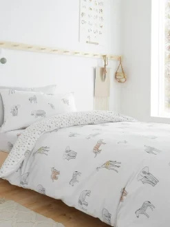 Bianca Natural Kids Zoo Animals 100% Cotton Duvet Cover And Pillowcase Set Best
