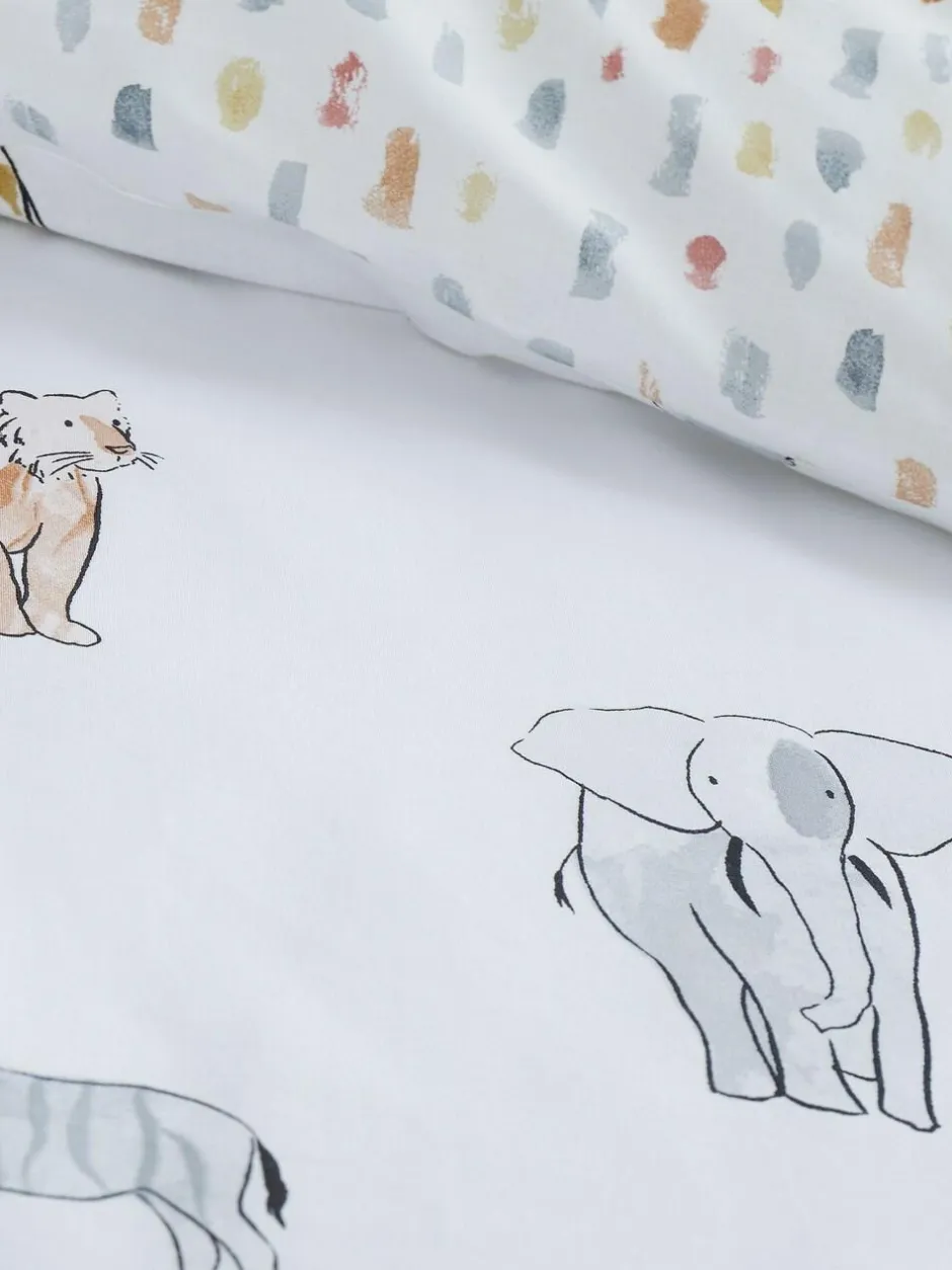 Bianca Natural Kids Zoo Animals 100% Cotton Duvet Cover And Pillowcase Set Best