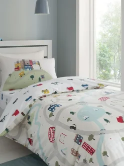 Bianca White Cotton Transport Duvet Cover Set Hot