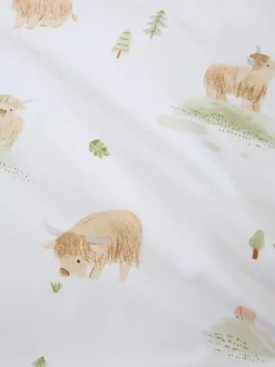 Bianca White Mini Moo Cow Cotton Fitted Sheet Hot