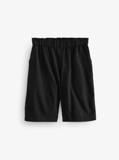 Next 100% Cotton Bermuda Shorts Black Clearance