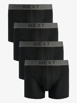 Next 4 pack A-Front Pure 100% Cotton Boxers Black Best