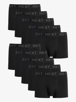 Next Black 10 pack Cotton Rich Blend Hipsters Boxers