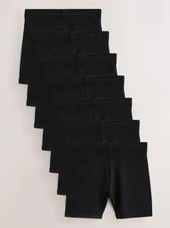 Next Black 7 Pack Cotton Rich Stretch Cycle Shorts (3-16yrs) Discount