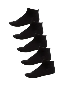 Next 5 Pack Cotton Rich Trainer Socks Black Outlet