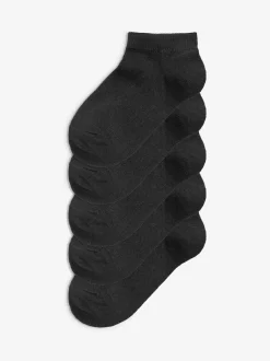 Next 5 Pack Cotton Rich Trainer Socks Black Outlet