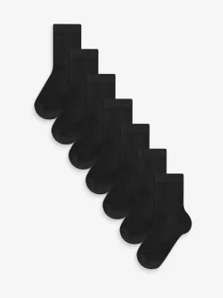Next 7 pack cushioned footbed socks Black Online