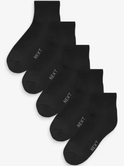 Next 5 Pack Cushioned Mid Trainer Socks Black Discount
