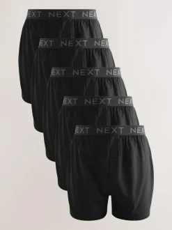 Next 5 Pack Loose Boxers Black New